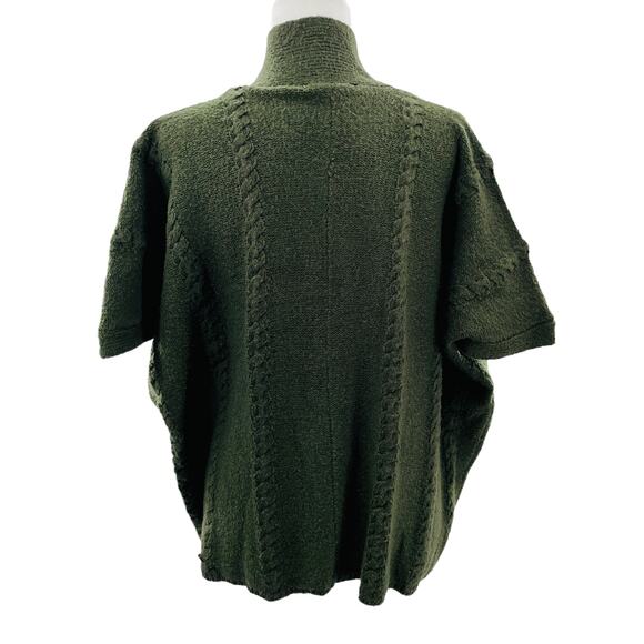 CAbi 145 Green Open Front Short Dolman Sleeve Oversized Sweater Cardigan S/M - Picture 5 of 12